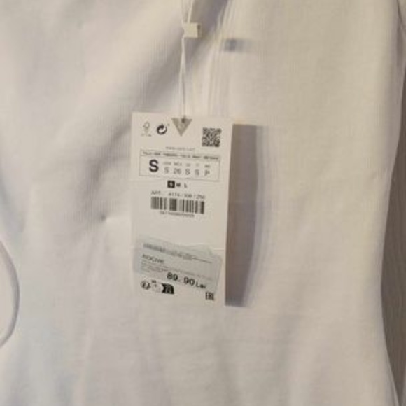 NEW with TAGS! Zara One Shoulder White Cutout Dress Size S - Picture 3 of 6